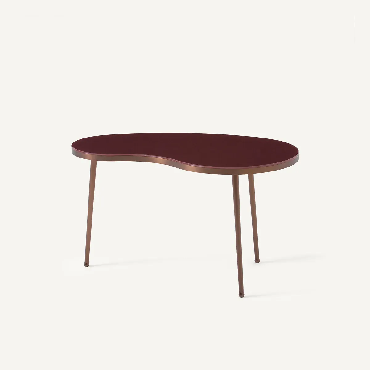 Galo Organic Coffee Table with Tempered Glass Top - Burgundy, Steel product