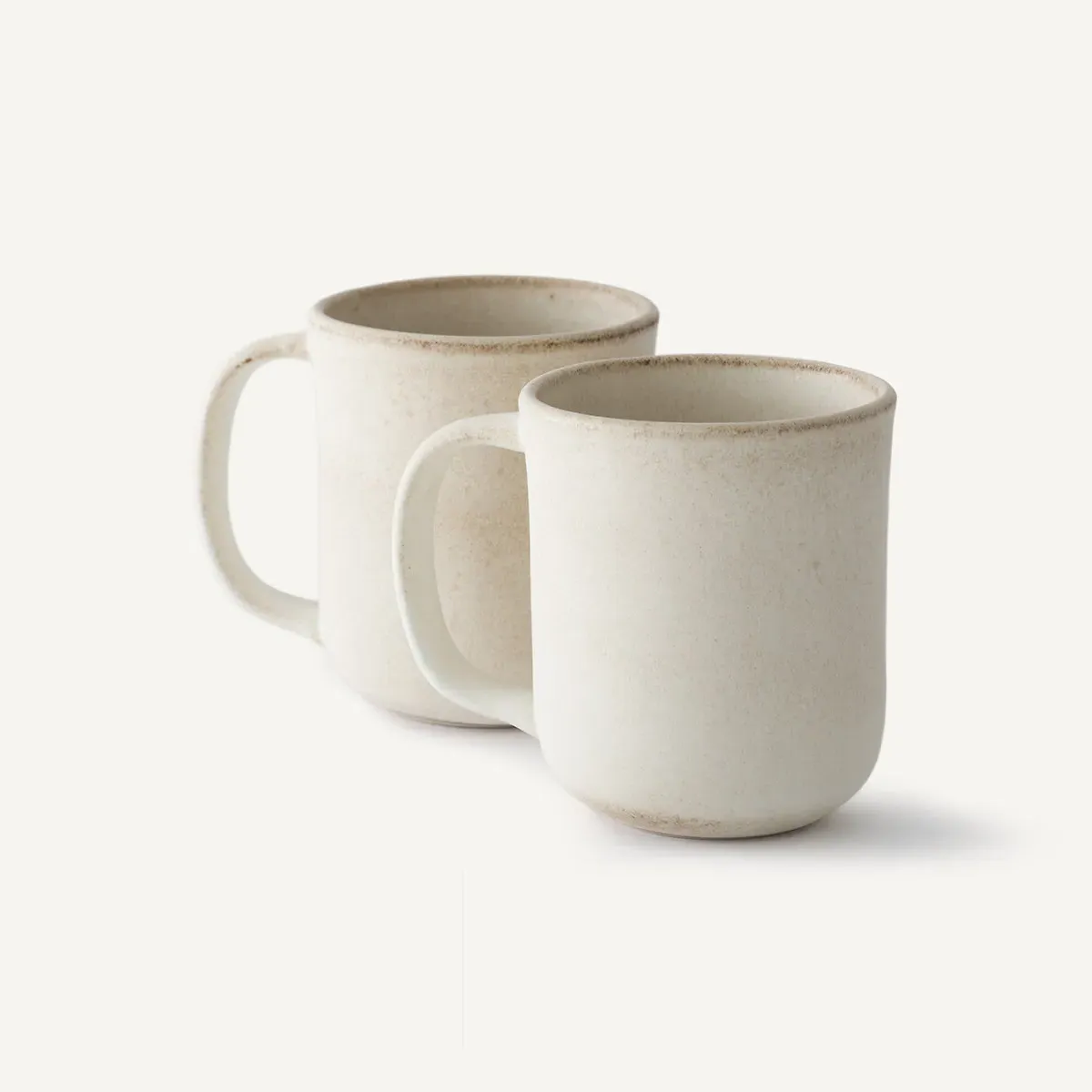 Gandra Set of 2 Enamelled Stoneware Mugs - Beige product