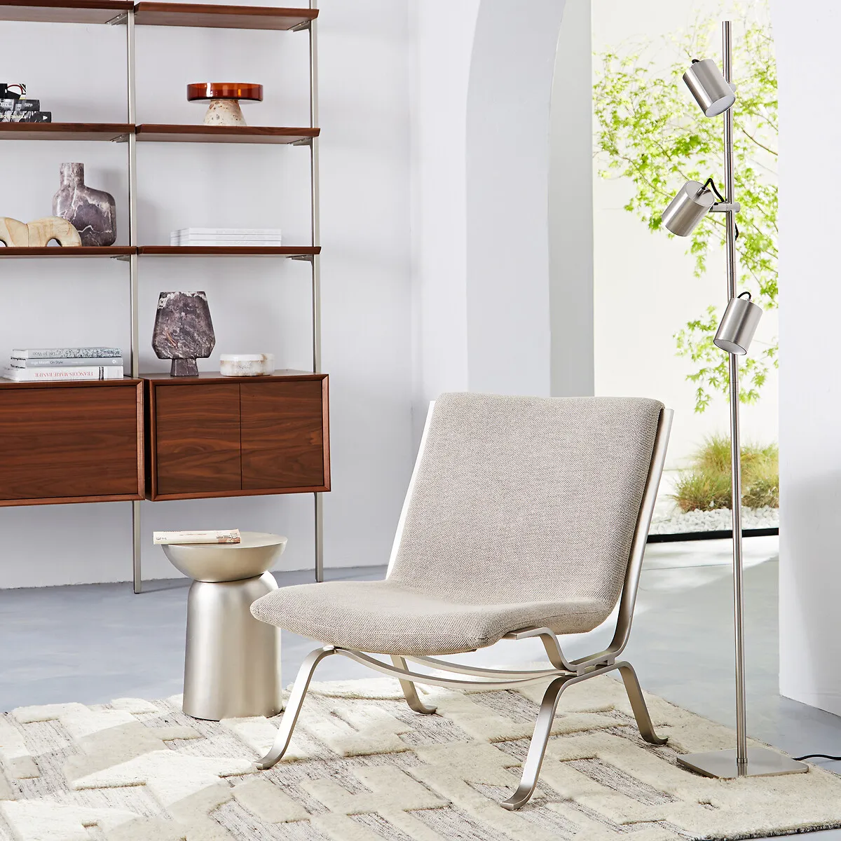 Girevole 3-Spotlight Floor Lamp Adjustable - Satin Nickel, Iron alternate view