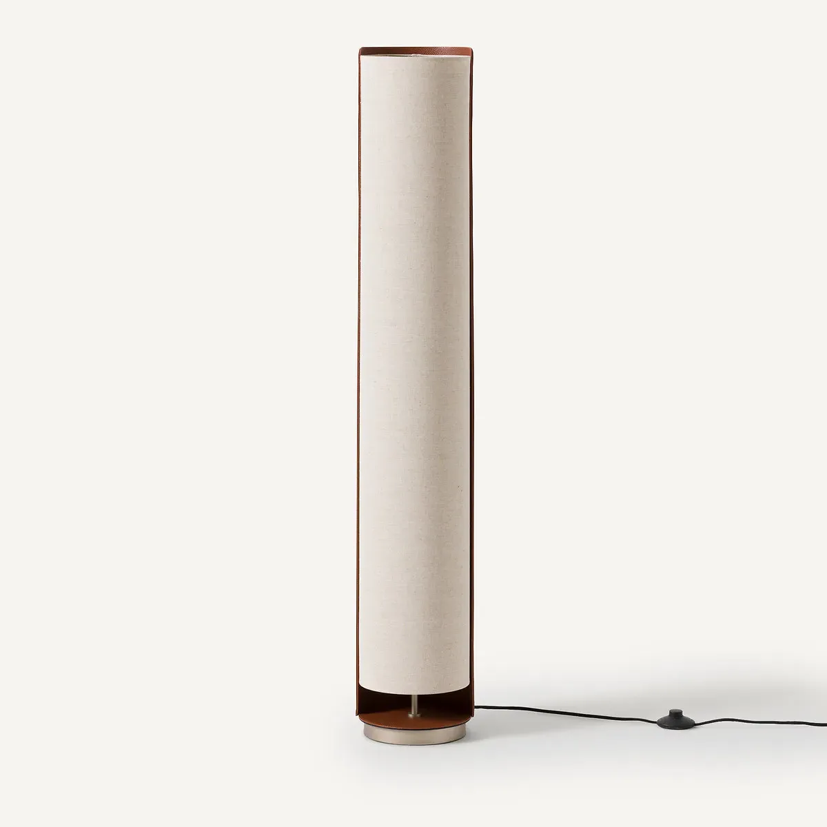 Glipie Floor Lamp - Natural, Imitation Leather & Linen alternate view