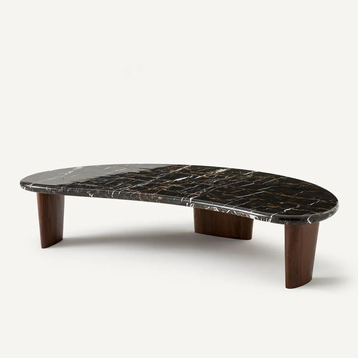 Guimel Pebble Coffee Table - Amber Marble, Walnut product