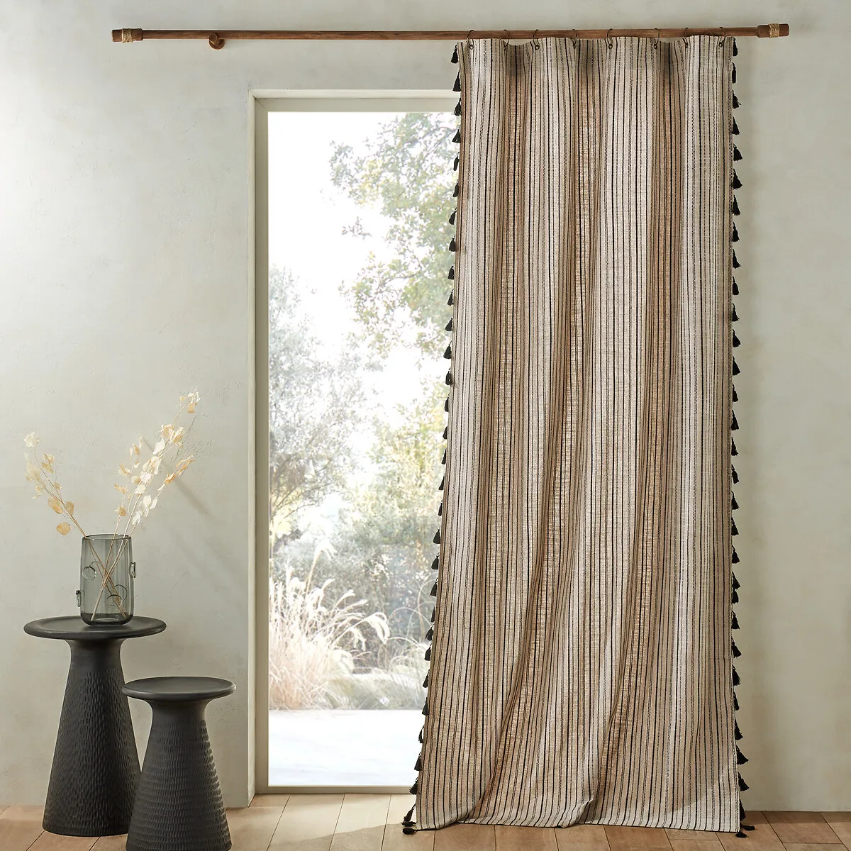 Hamaca Cotton Curtain with Pompom Detail - Natural product