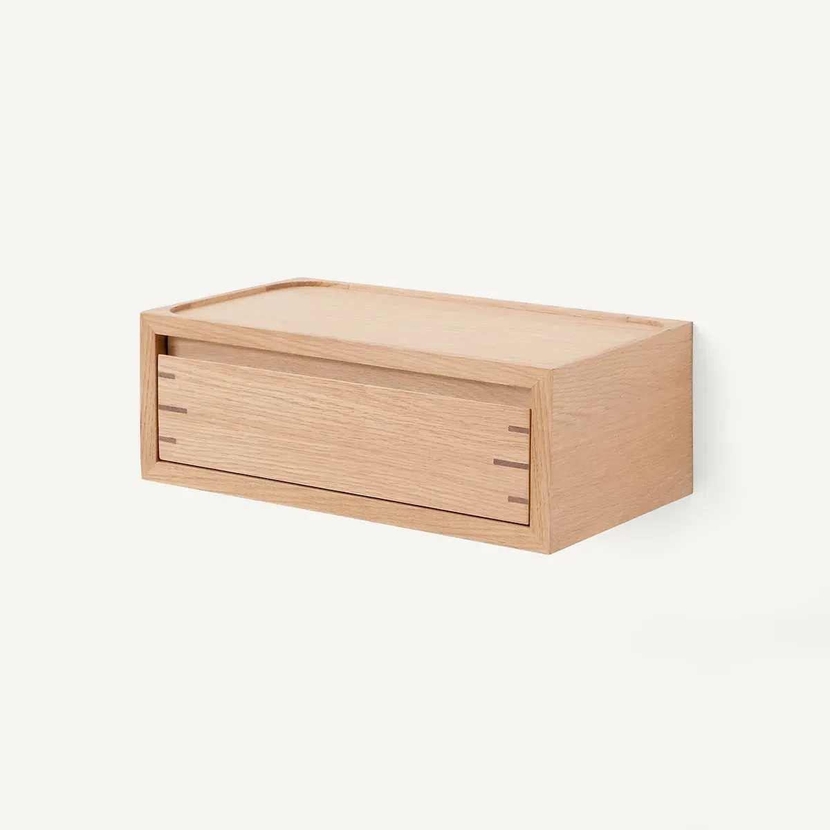 Hibashi Wall-Mounted Bedside Table with Drawer - Natural Oak product