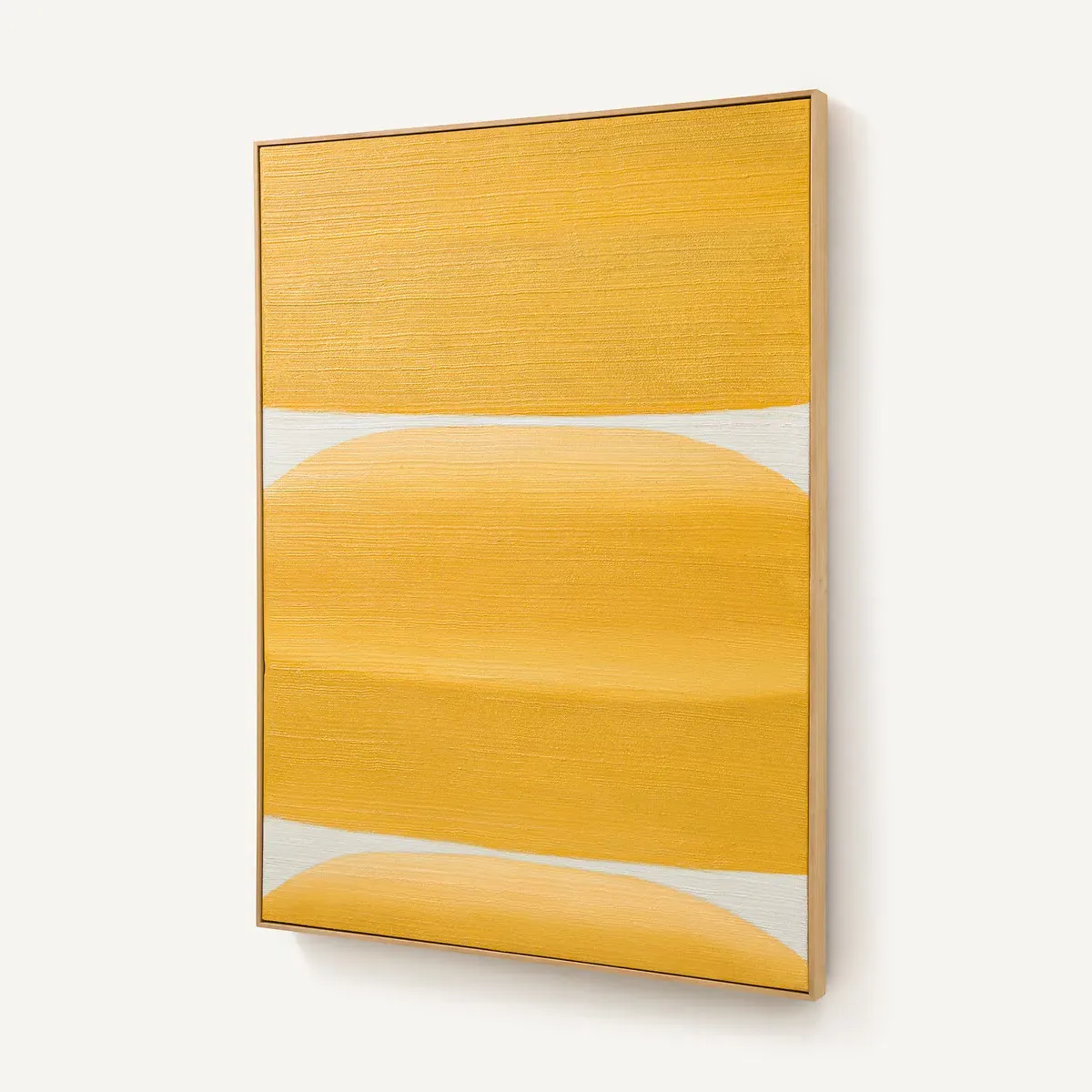 Horiz Hand-Painted Canvas Wall Art - Yellow, Linen alternate view
