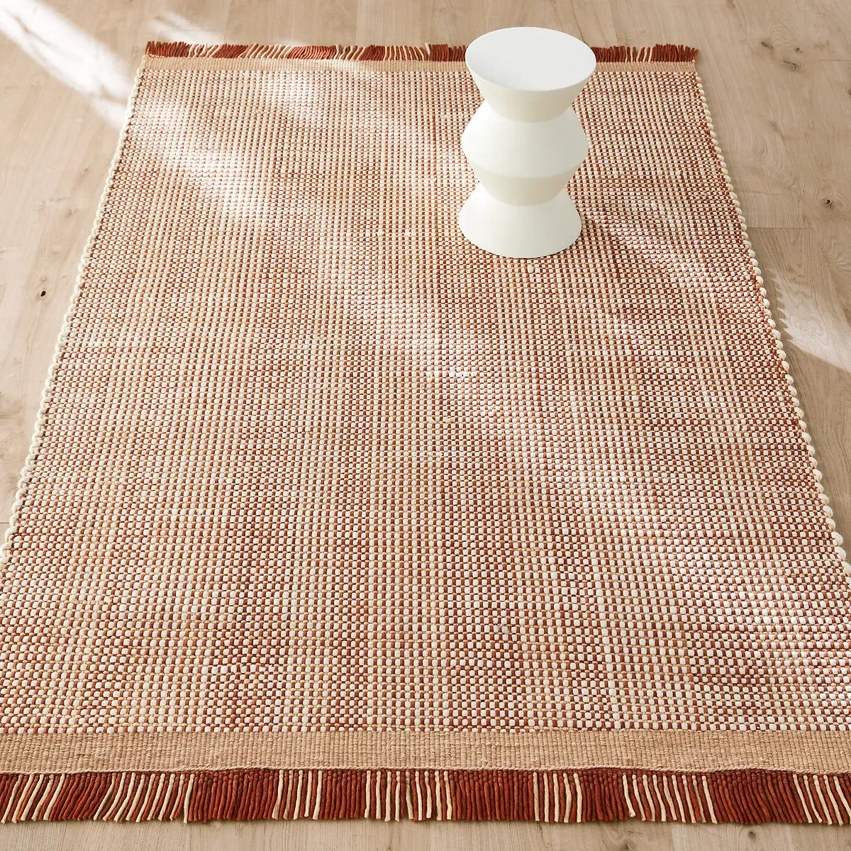 Hotami Handwoven Striped Wool Rug - Ivory alternate view