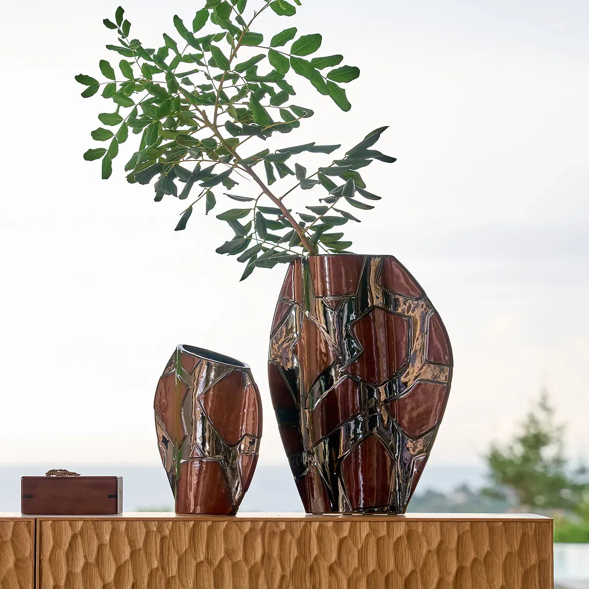 Iridyo Hand-Painted Ceramic Vase - Multi-Coloured alternate view
