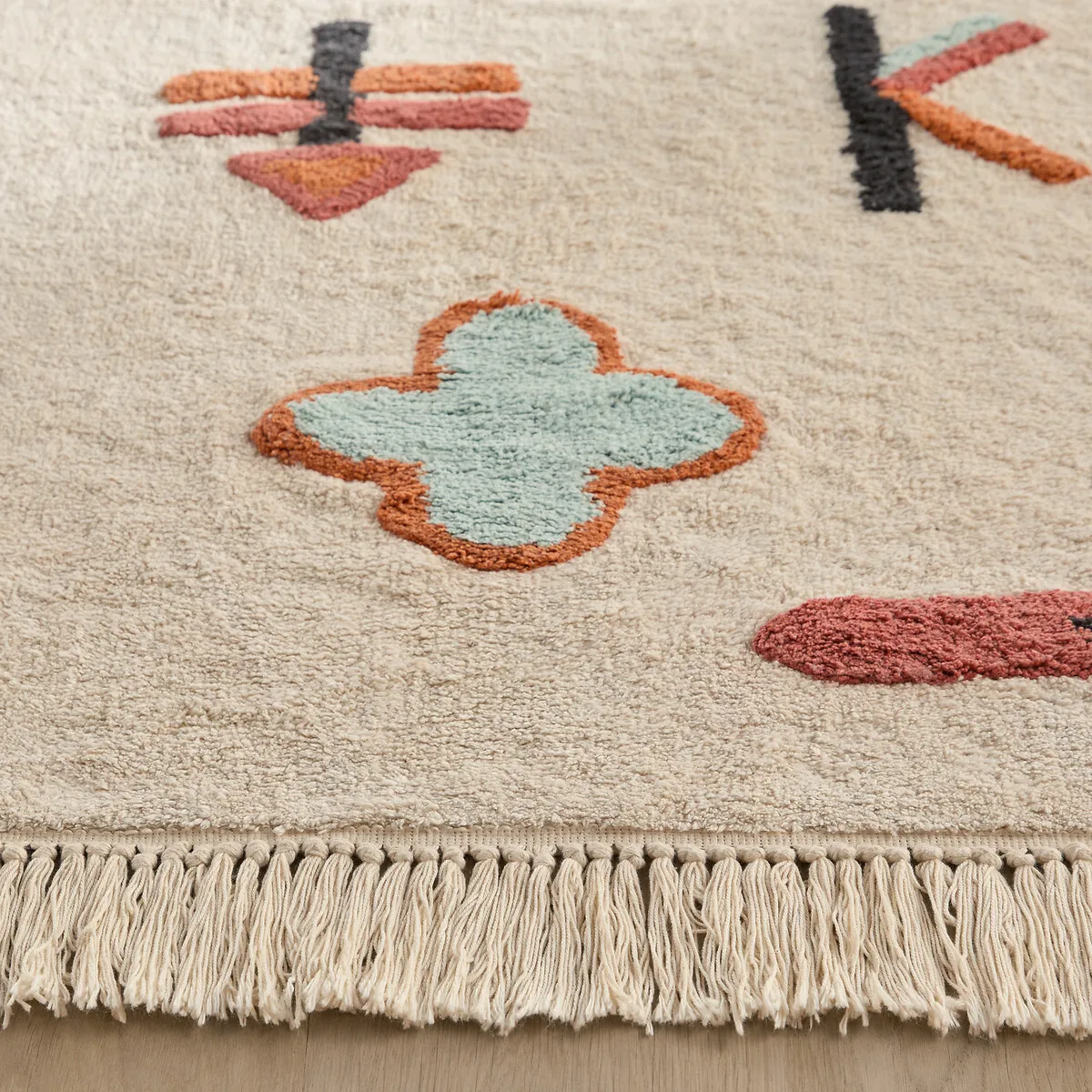 Ivica Fringed Rug - Multi-Coloured, Organic Cotton alternate view