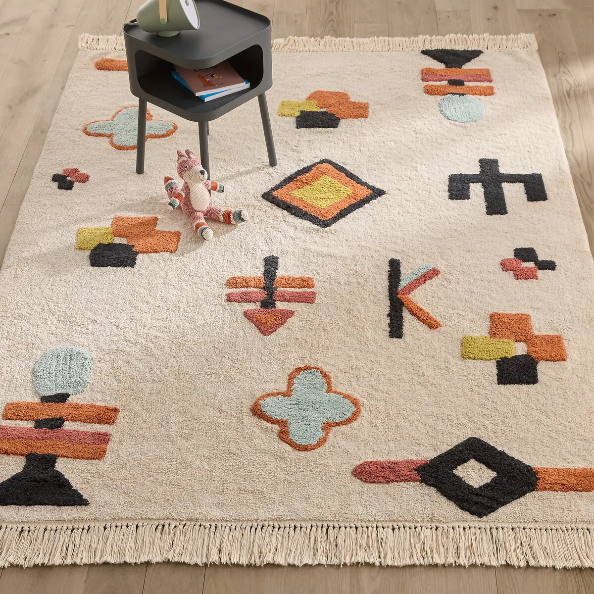 Ivica Fringed Rug - Multi-Coloured, Organic Cotton product
