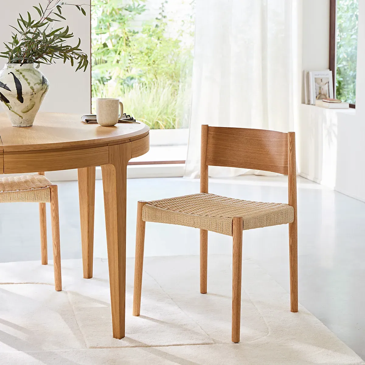 Izie Chair with Woven Paper Cord Seat - Natural Oak, Solid Ash alternate view