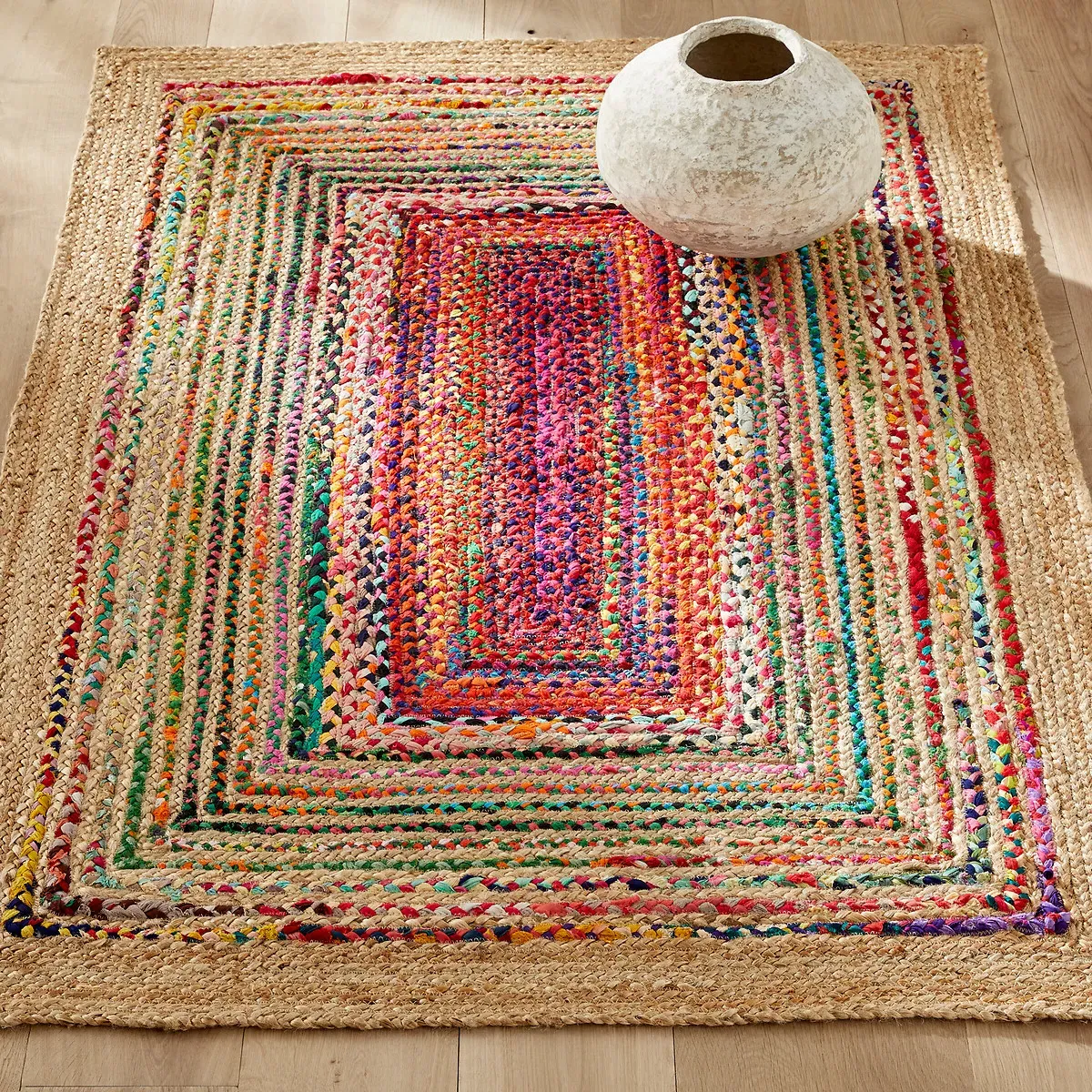 Jaco Jute and Recycled Cotton Rug - Multi-Coloured product