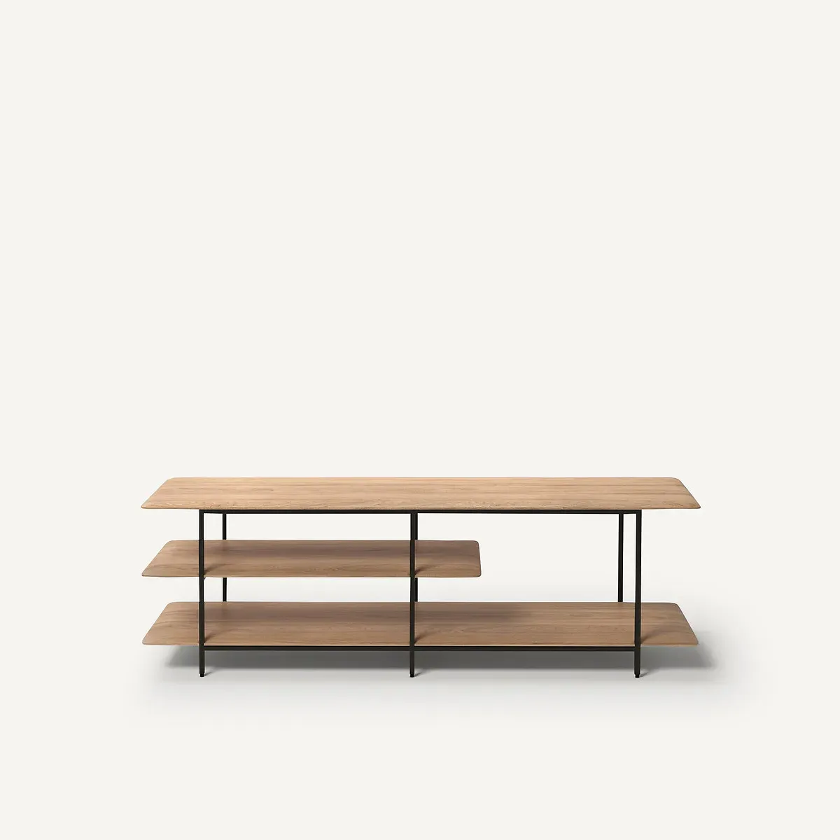 Jacobson Multi-Shelf TV Unit - Natural Oak, Metal alternate view