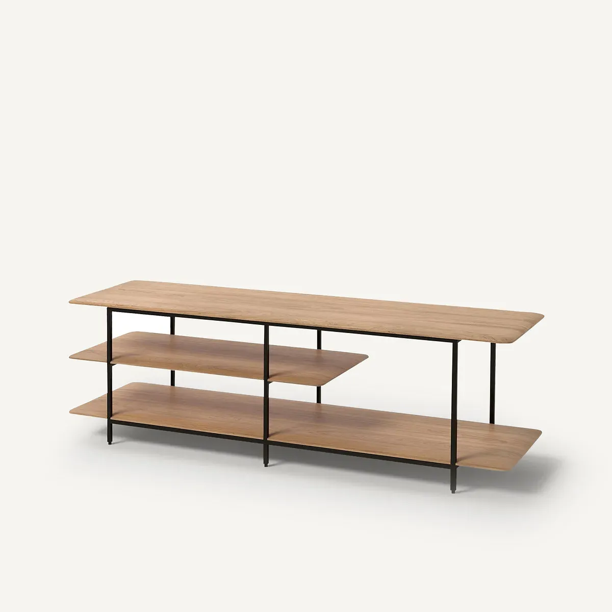Jacobson Multi-Shelf TV Unit - Natural Oak, Metal product
