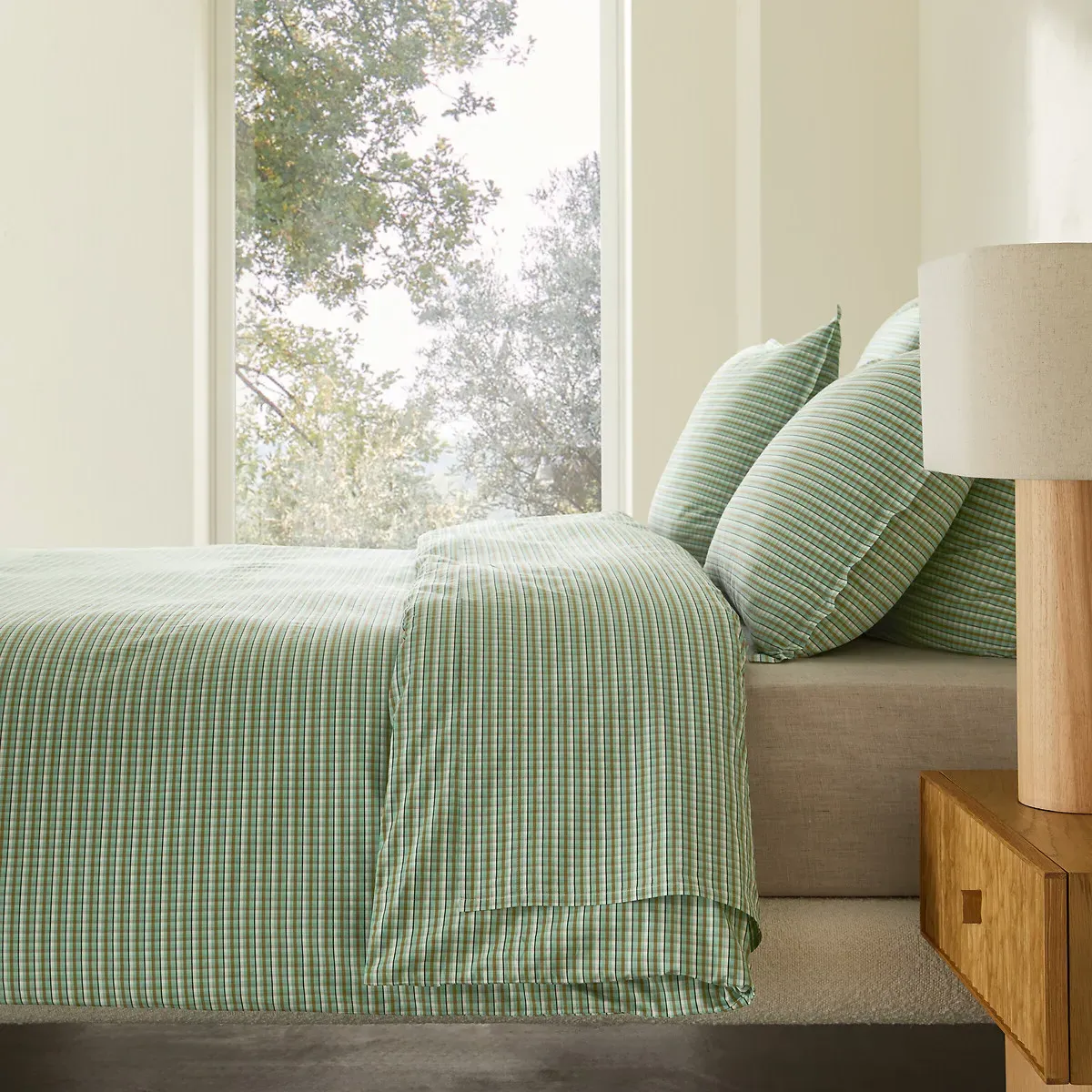 Jaliani Duvet Cover - Mint Check, Washed Cotton Percale product