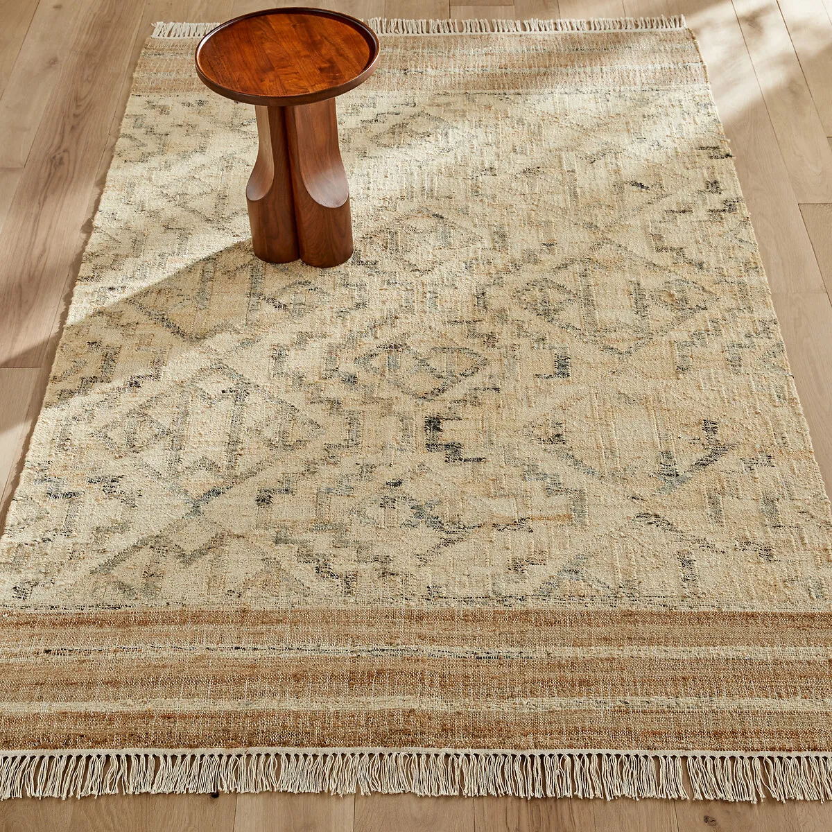 Jelena Hand Woven Fringed Rug - Natural, Jute product