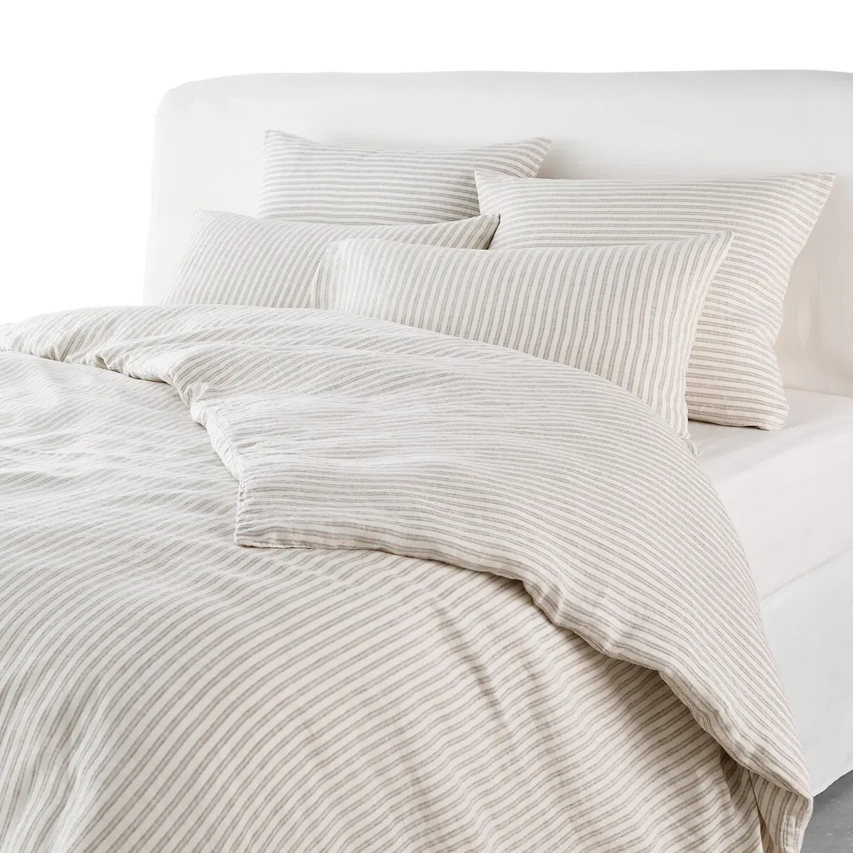 Kalaya Striped King Size Duvet Cover - Linen product