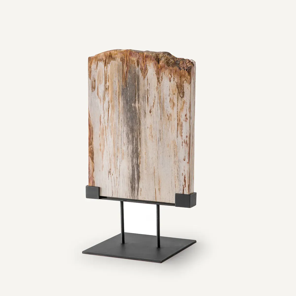 Kayu Petrified Wood Sculpture on Metal Base - Natural alternate view
