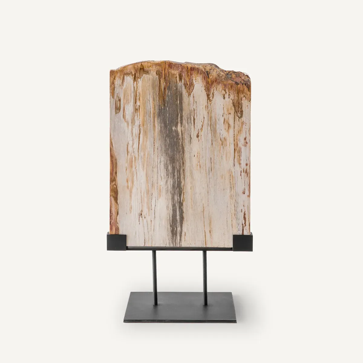 Kayu Petrified Wood Sculpture on Metal Base - Natural product