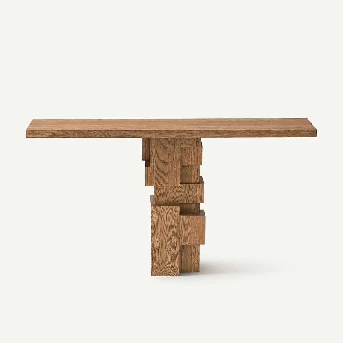Kimal Console Table - Aged Oak, Solid Oak alternate view