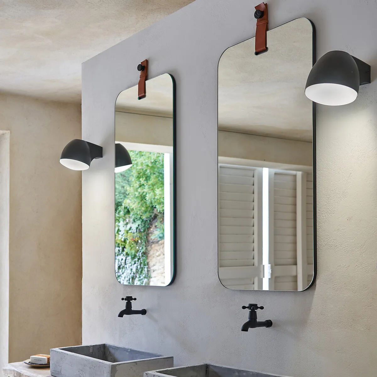Kombu Large Rectangular Mirror - Faux Leather alternate view