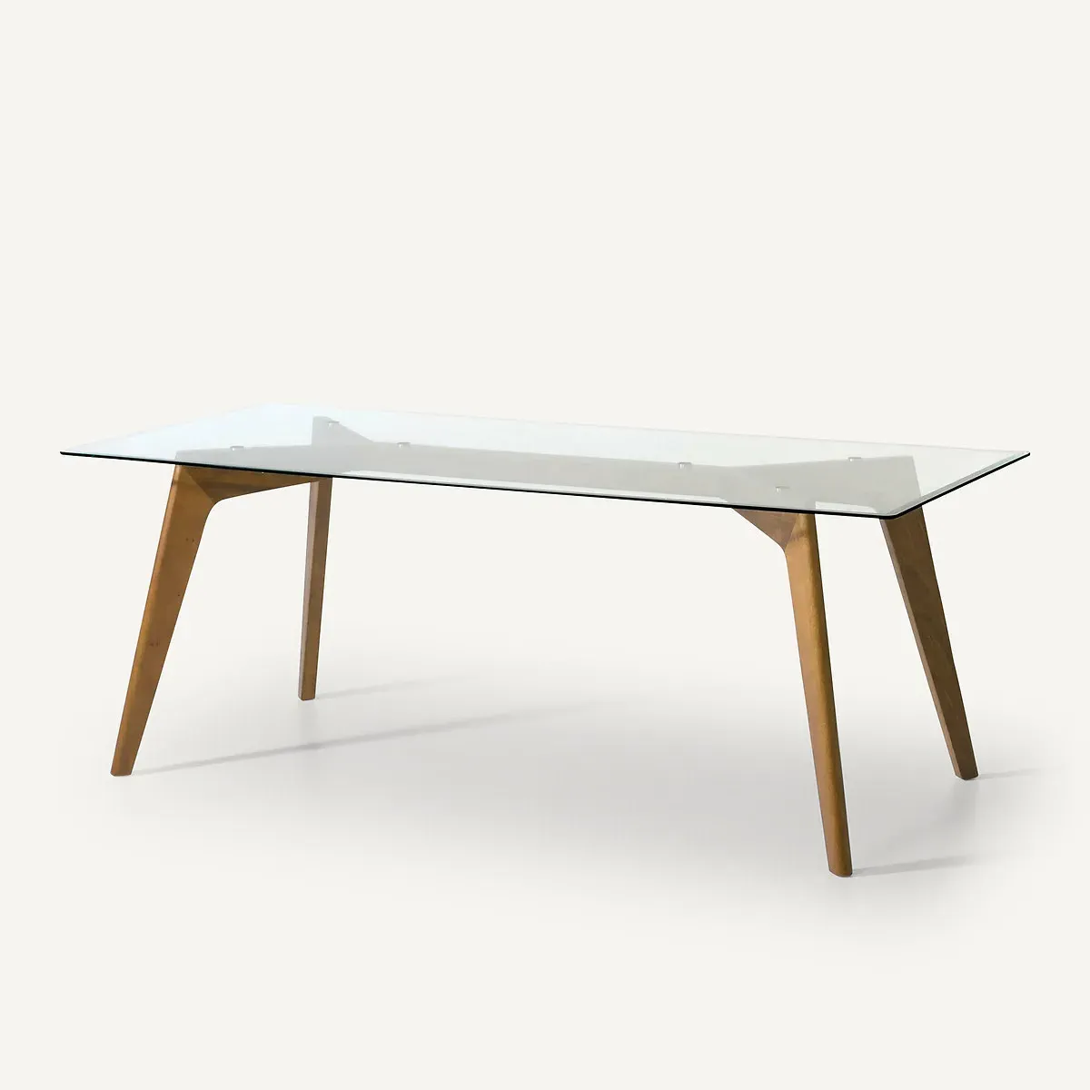Kristal Rectangular Dining Table - Walnut, Glass product