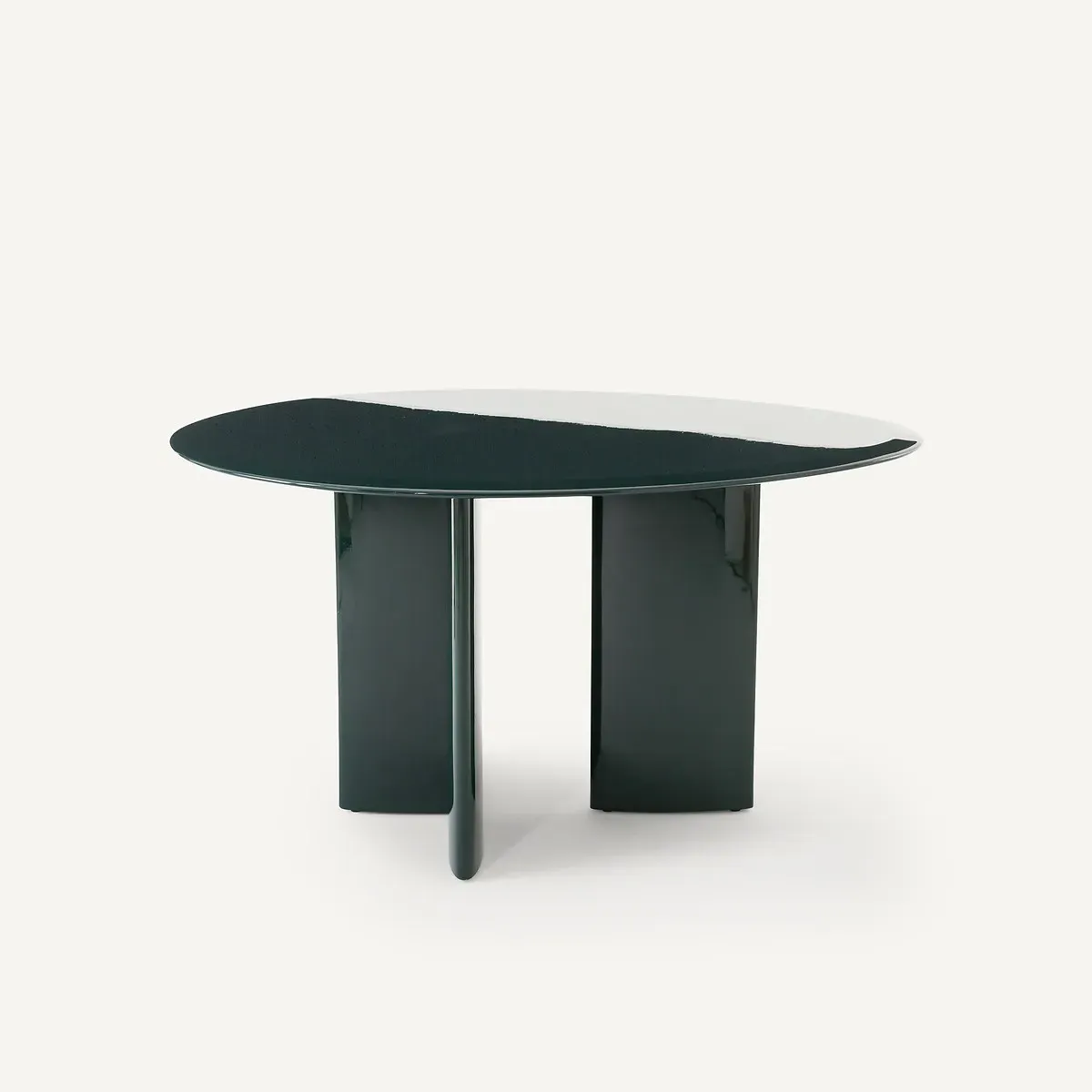 Laki Organic-Shaped Dining Table - Dark Cedar Green, MDF product