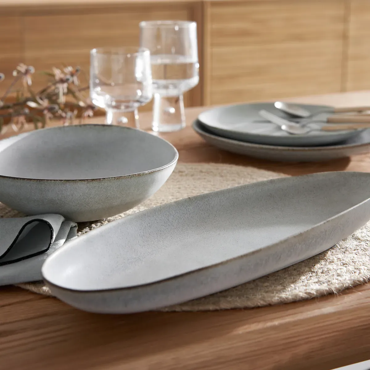 Leiria Oval Dish - Grey, Stoneware alternate view