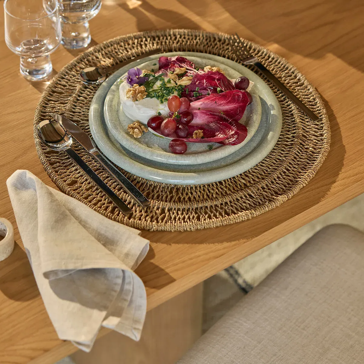 Linette Set of 4 Table Napkins - Natural, Linen alternate view