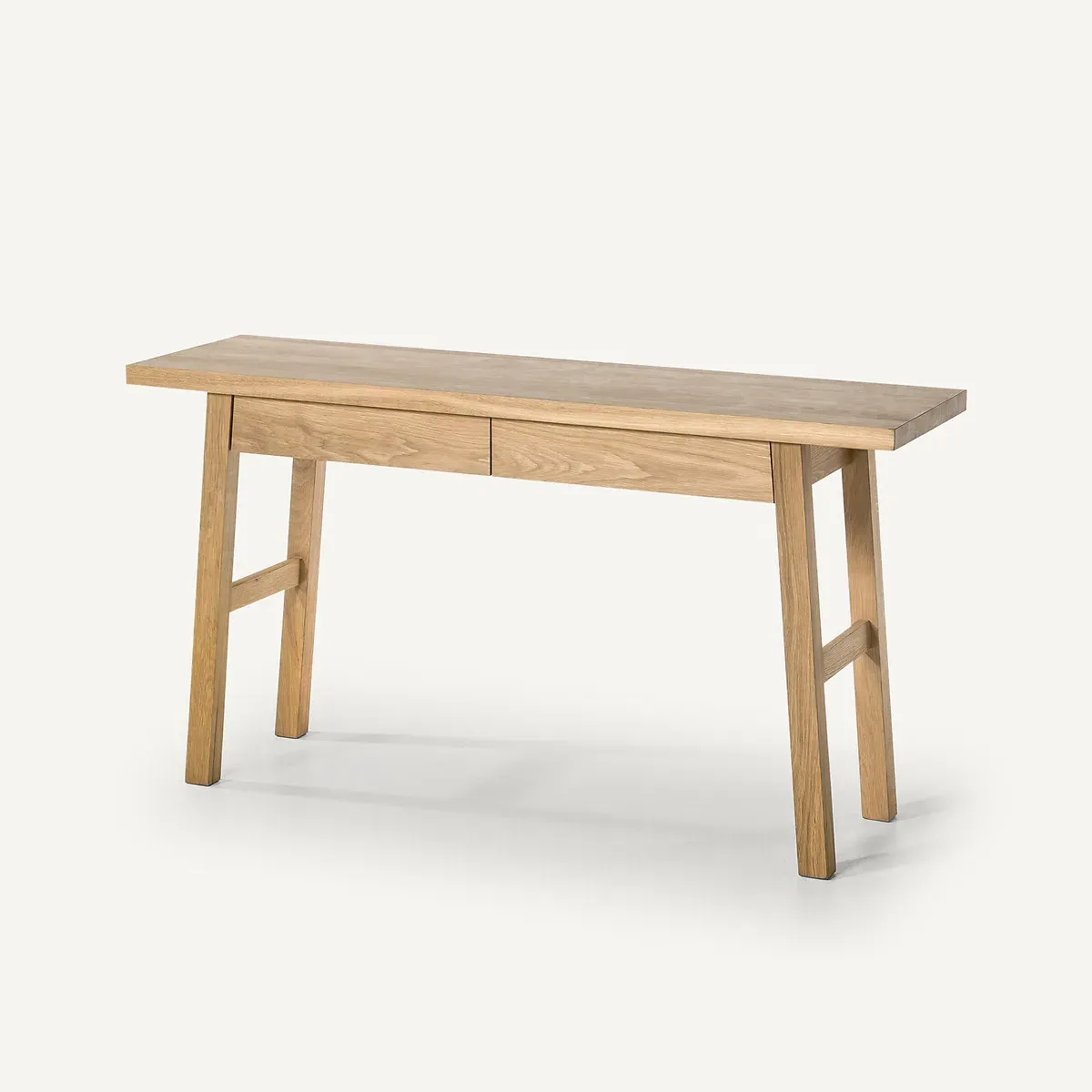 Liu 2-Drawer Console Desk - Natural Oak, Solid Oak product
