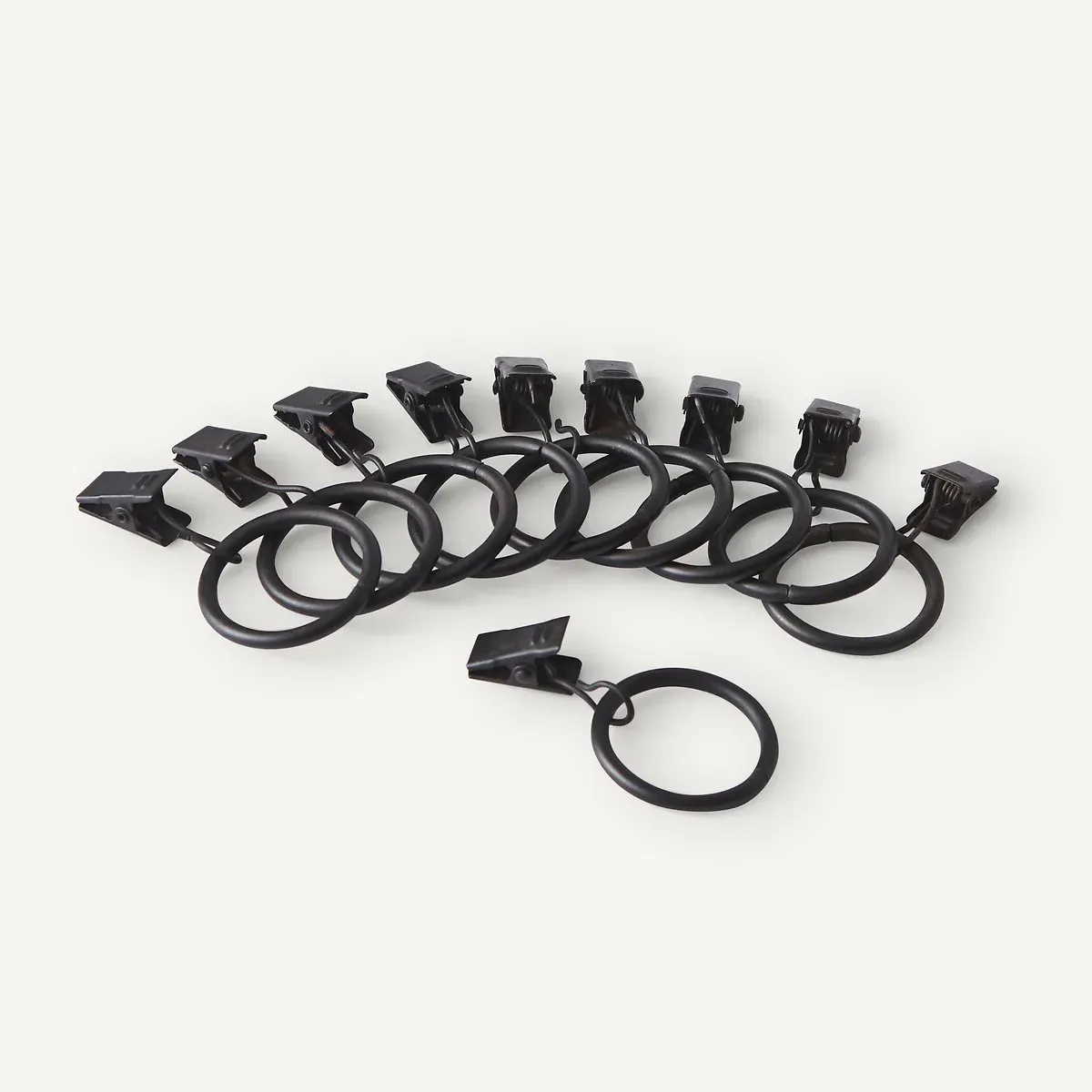 Loch Curtain Clips Set of 10 - Black, Iron product