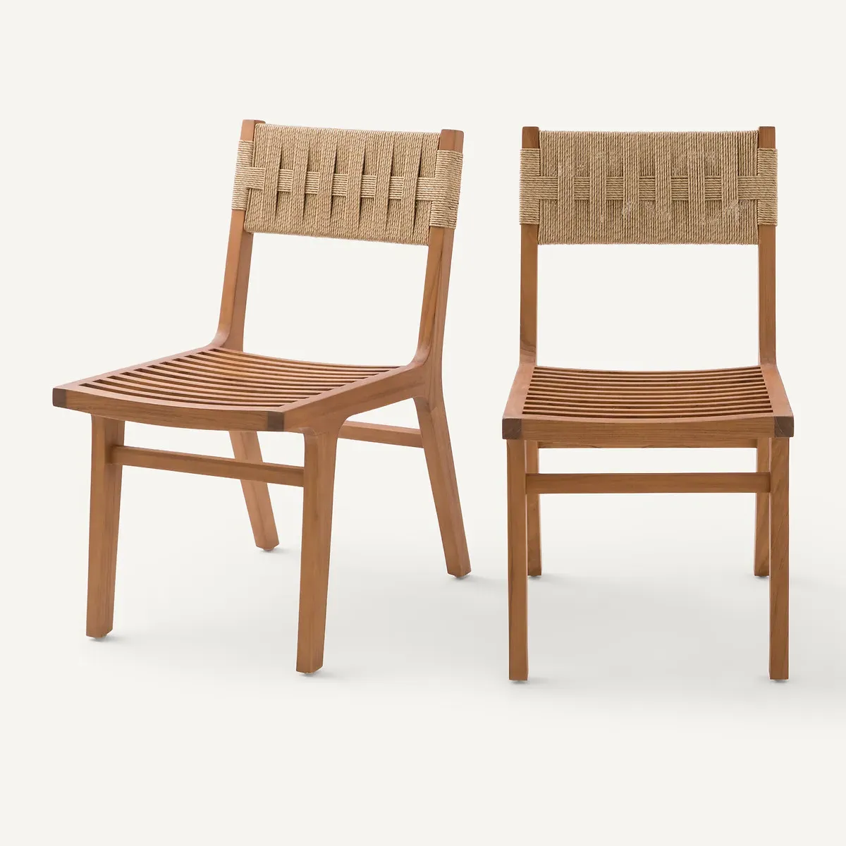Louise Set of 2 Garden Chairs - Natural, Solid Teak product