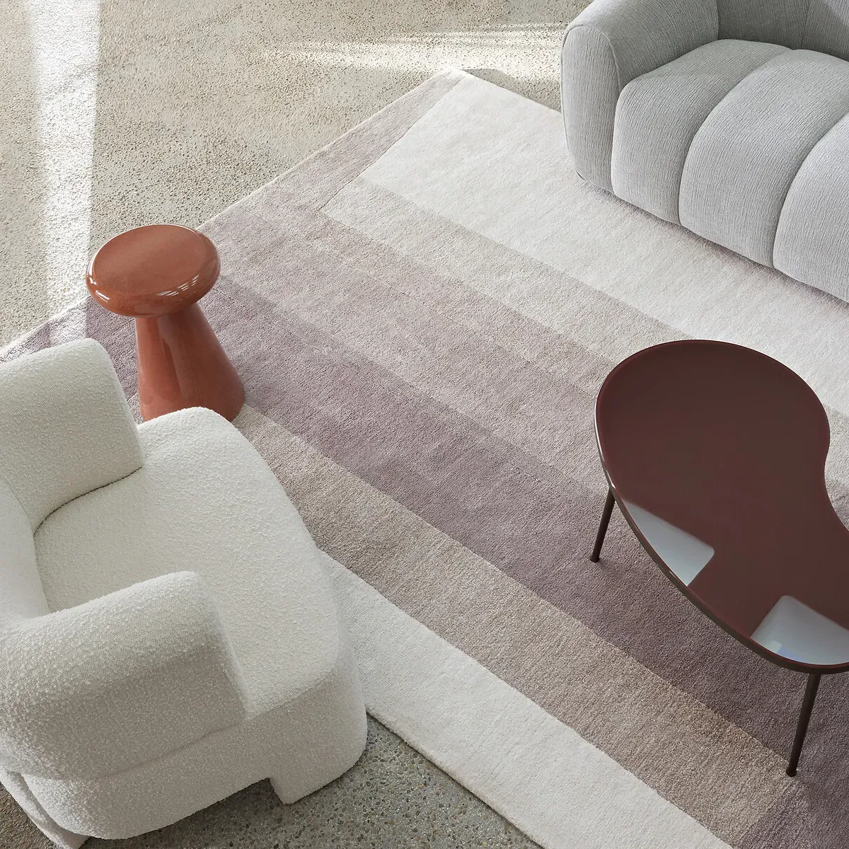 Luce Hand-Tufted Rug - Grey-Pink, Lyocell/Wool alternate view