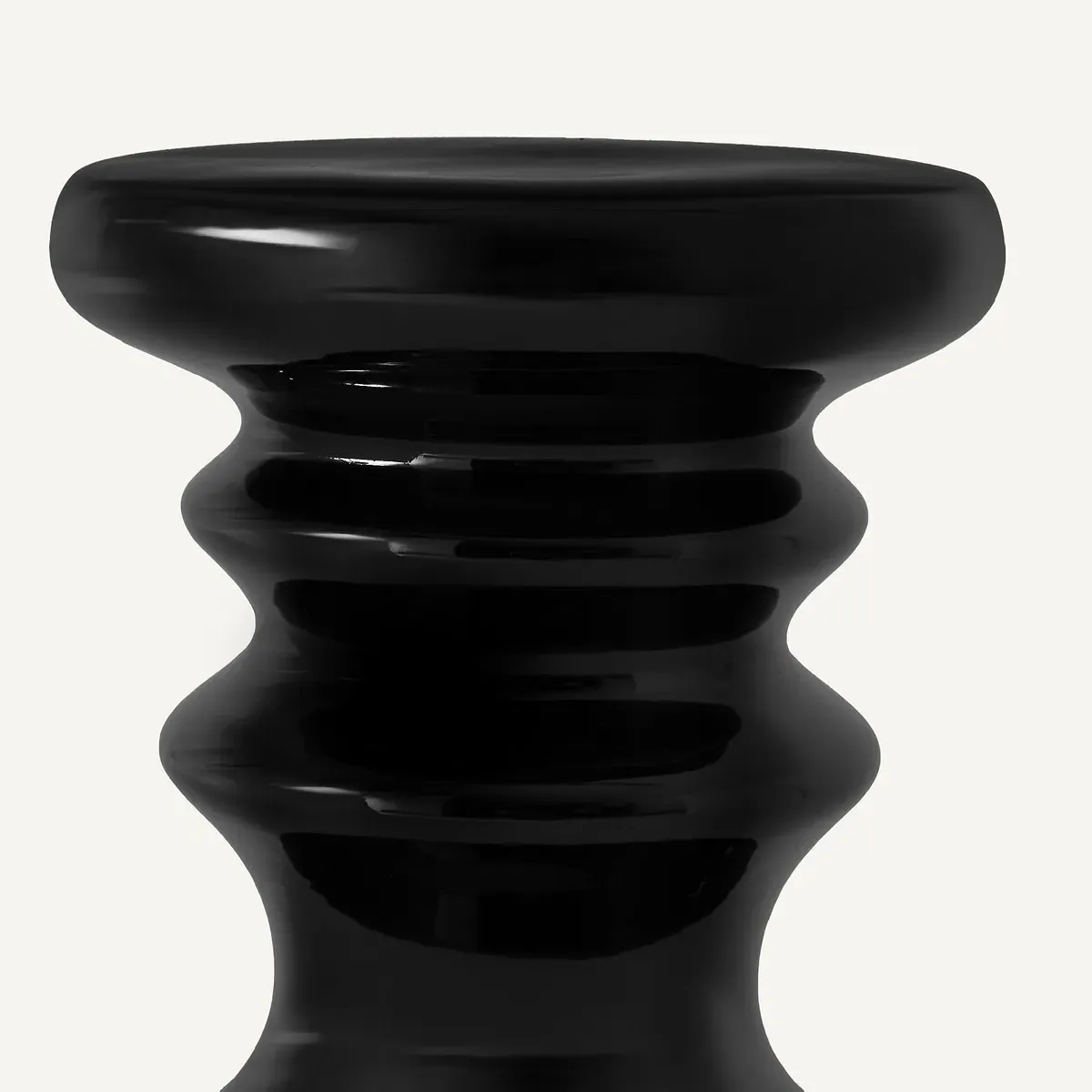 Lulla Round Side Table - Black, Glazed Ceramic alternate view