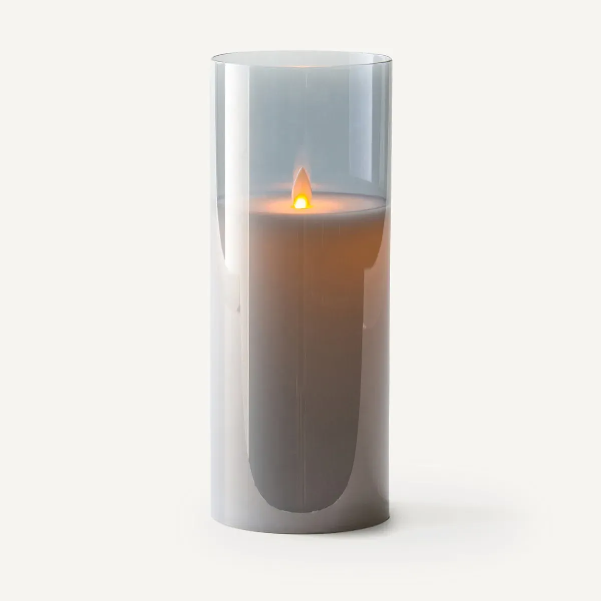 Luma 25cm LED Candle - Smoked Grey, Iridescent Glass product