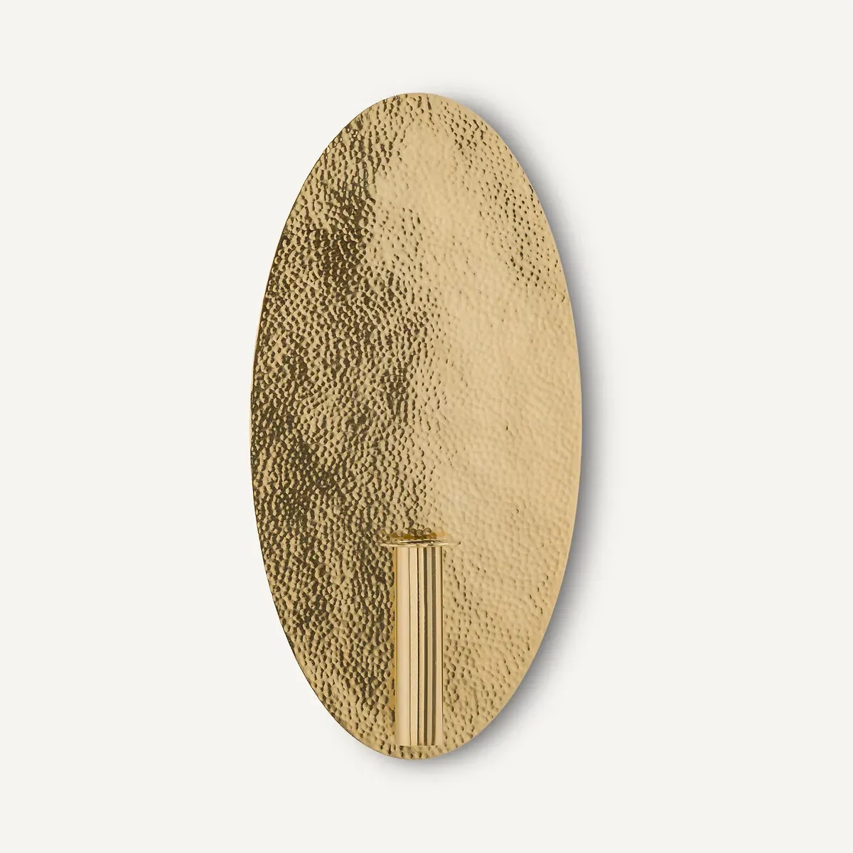 Lunou Oval Wall Sconce with Candle Holder - Brass product