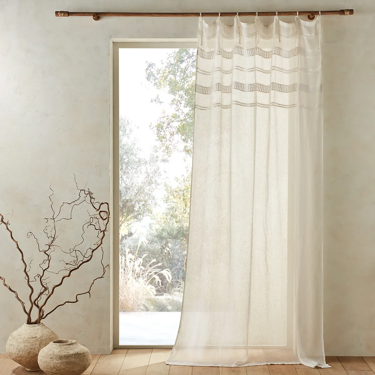 Lutz Single Voile Panel - White, Linen product