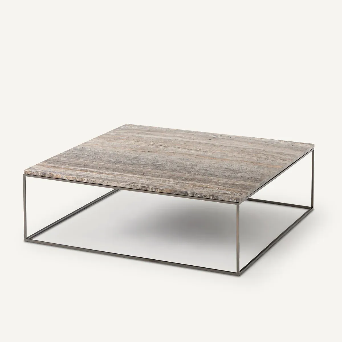 Mahaut Coffee Table - Grey Travertine, Metal product