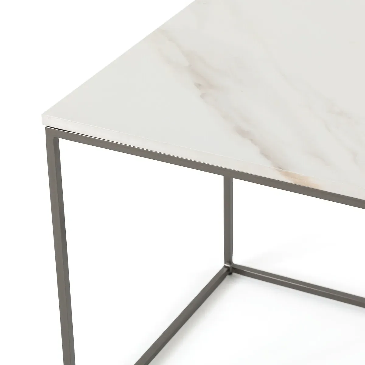 Mahaut Side Table - White Ceramic, Steel alternate view