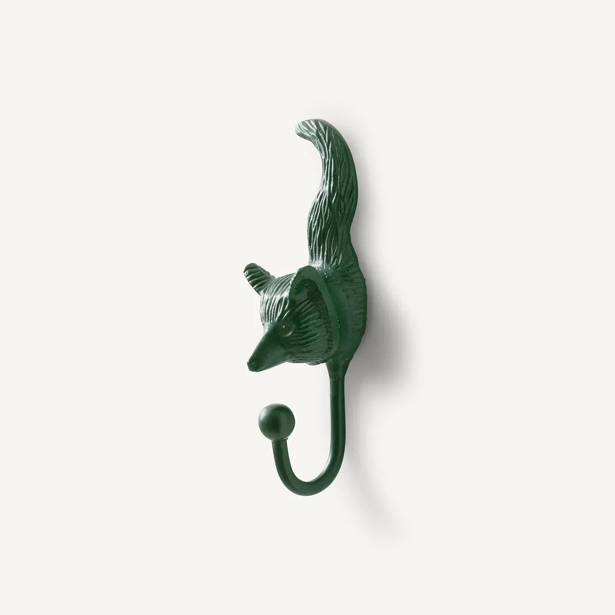 Malou Fox Wall Coat Hook - Green, Cast Aluminium product