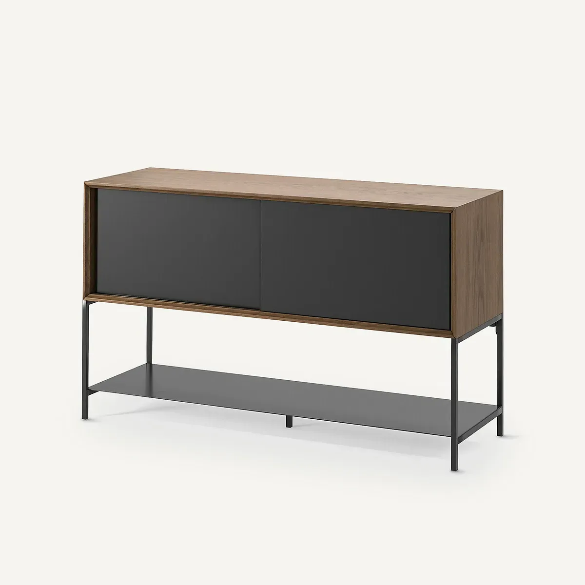 Mambo Sideboard with Sliding Doors - Black, Walnut Veneer product