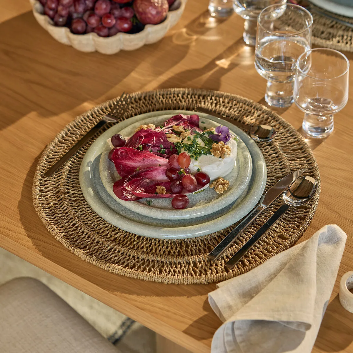 Manado Round Placemats Set of 2 - Natural, Rattan alternate view