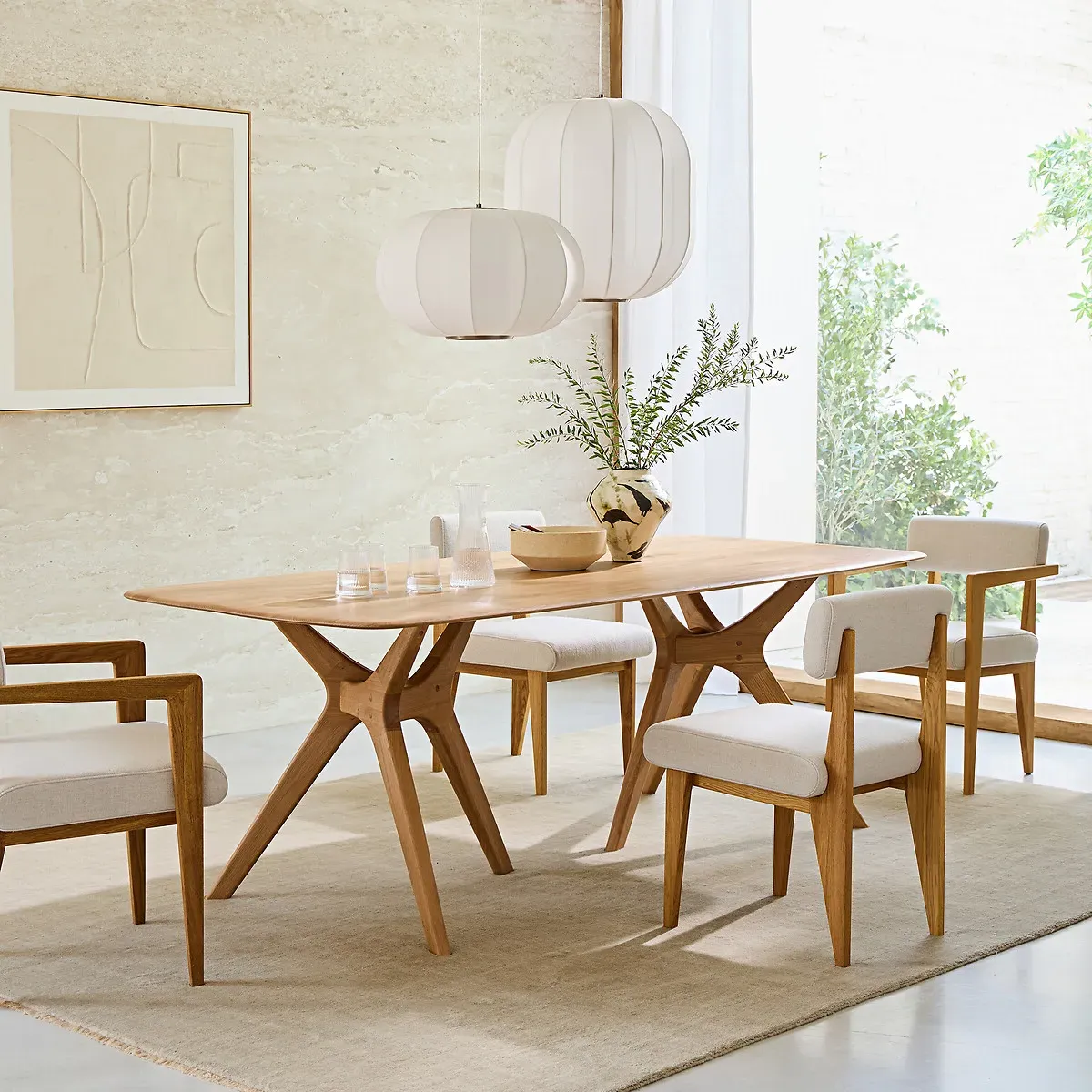 Maricielo Rectangular Dining Table - Natural Oak, Solid Oak alternate view