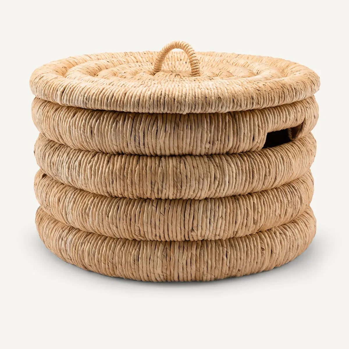 Marilo Round Basket with Lid - Natural, Banana Bark product