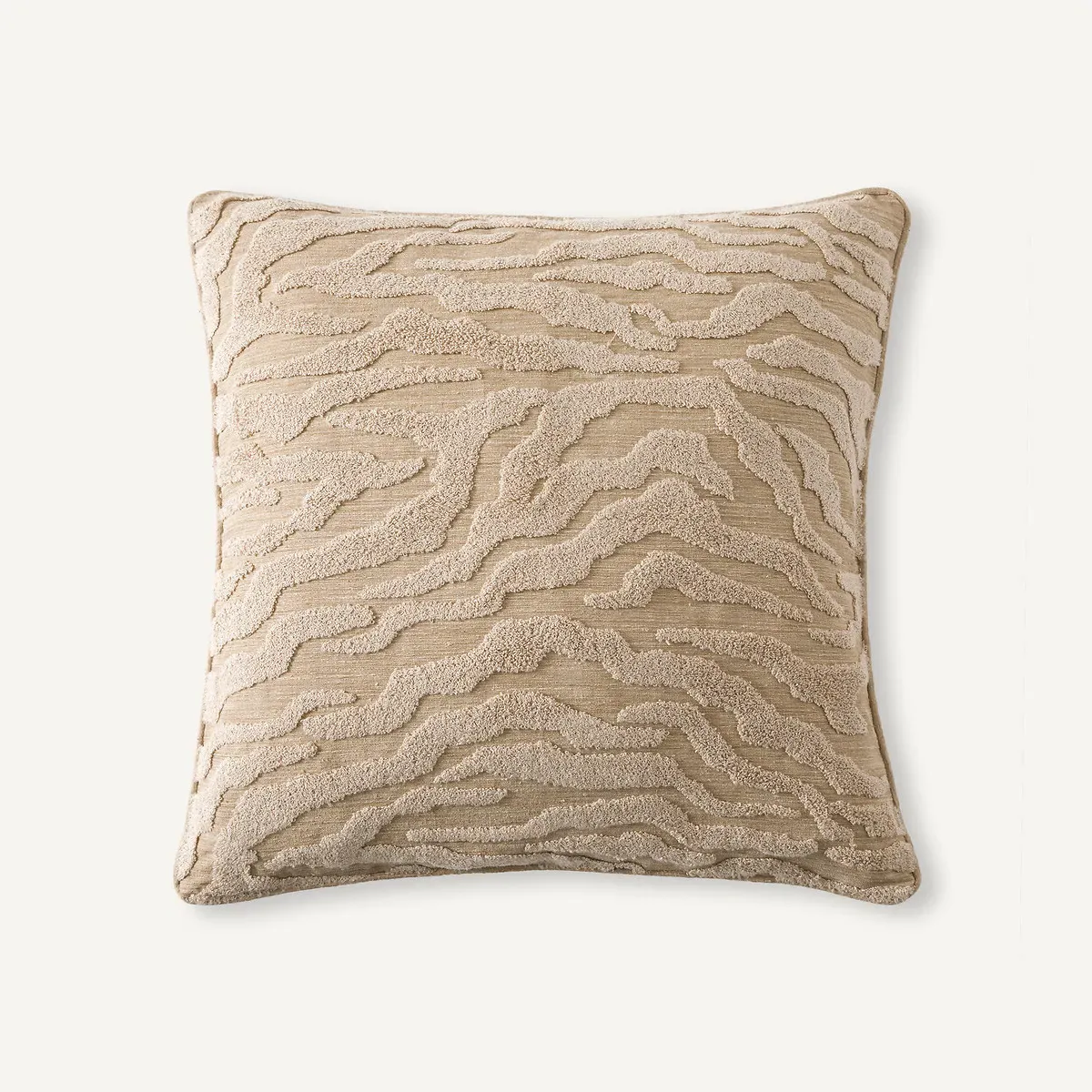 Megara Embroidered Fleece Cushion Cover - Amber Beige product