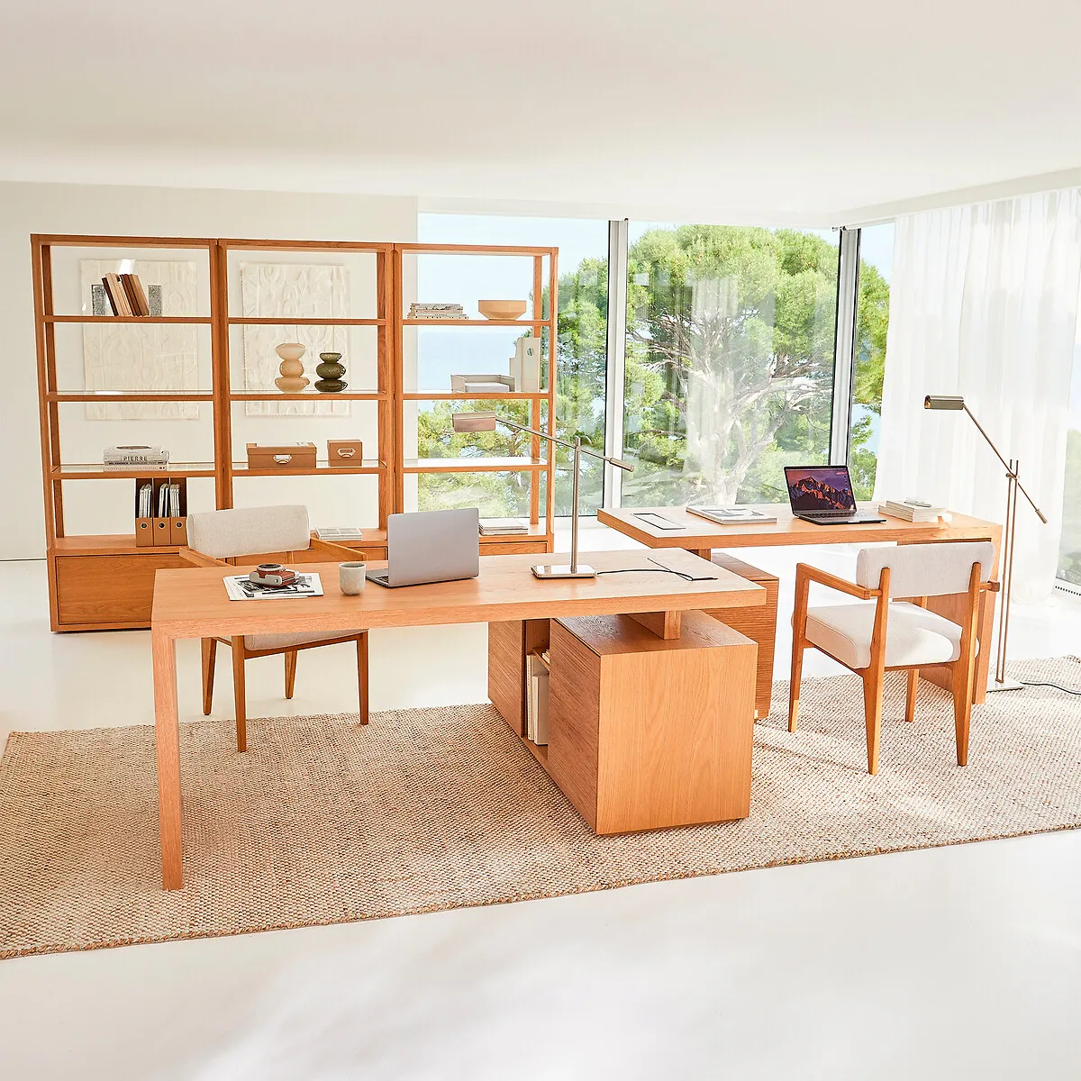 Mikube 150cm Desk Top - Natural Oak, Solid Oak & MDF alternate view