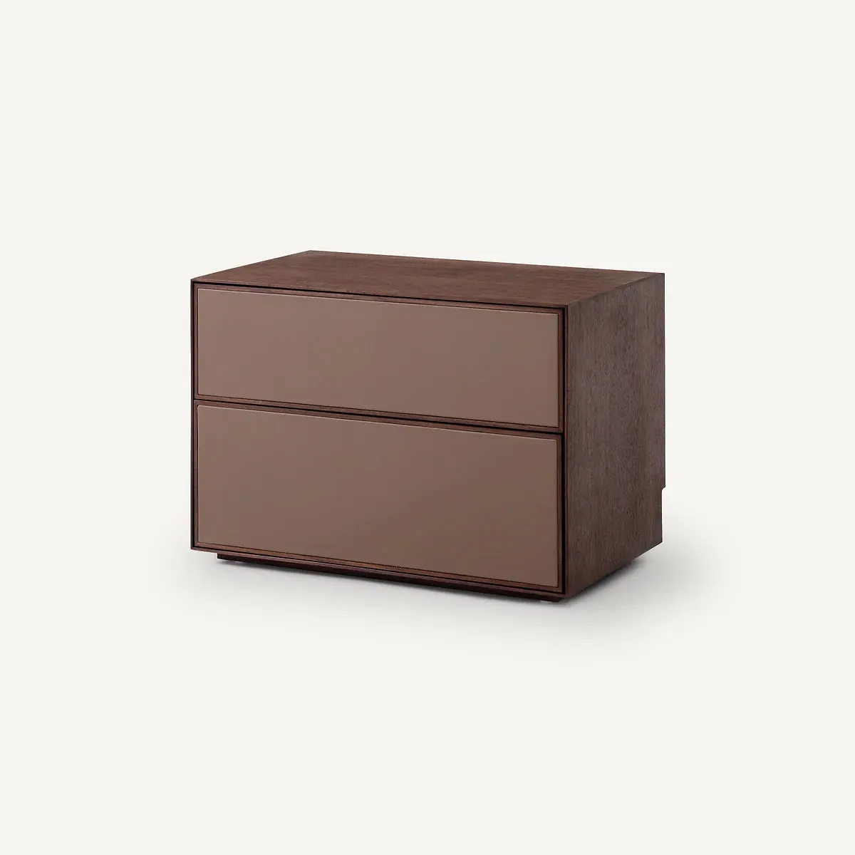Mikube 2-Drawer Low Cabinet - Walnut, Leather product