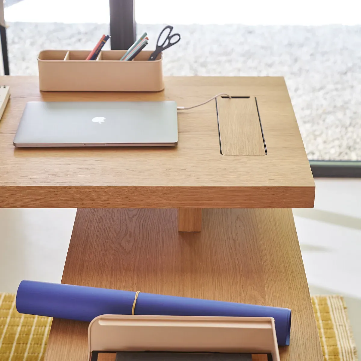 Mikube L200 Desktop - Natural Oak, Oak Veneer MDF alternate view