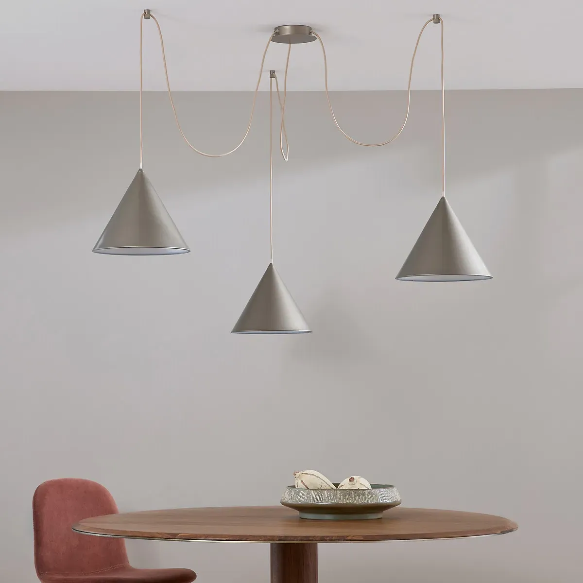 Moke 3-Cone Modular Ceiling Light - Mocha, Iron alternate view