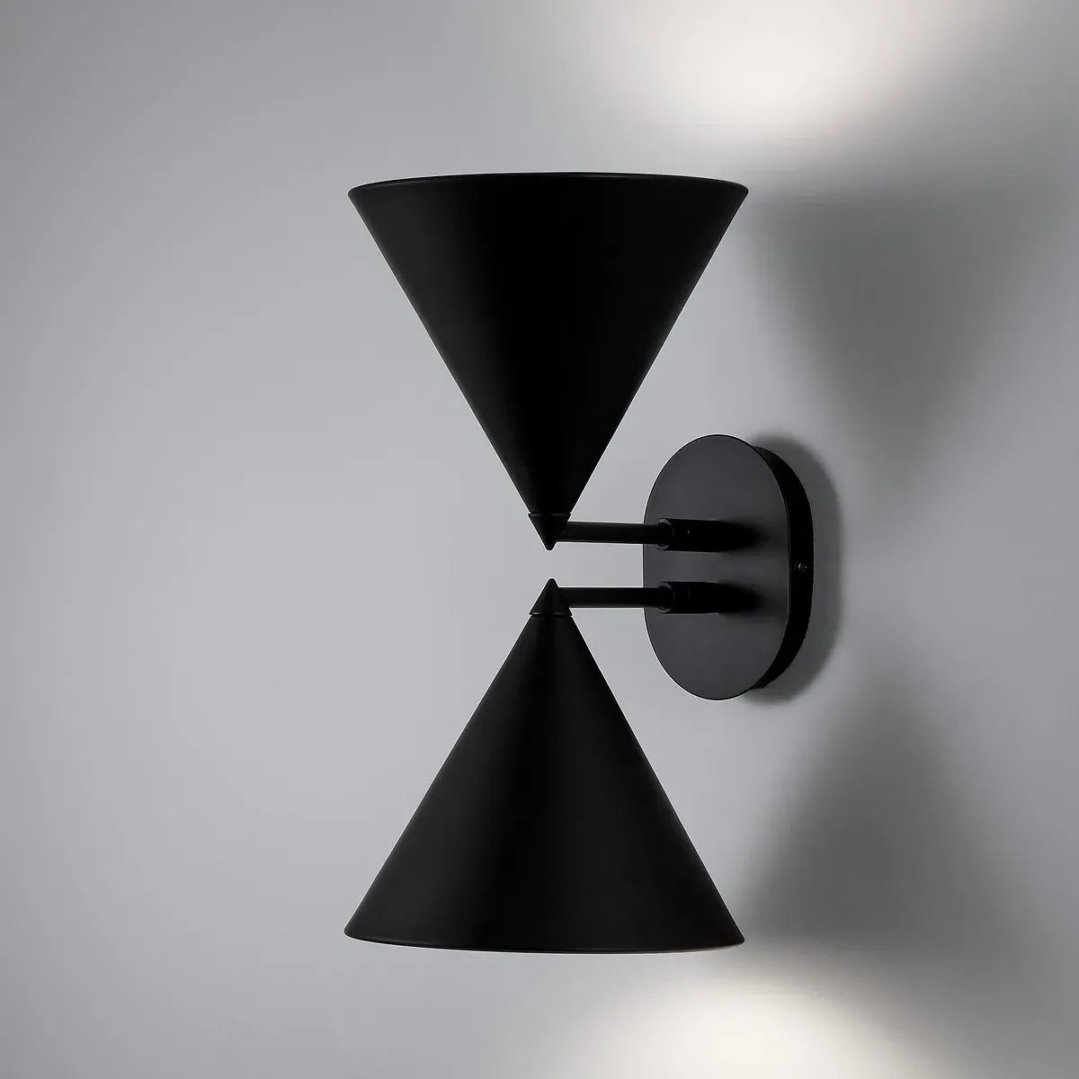 Moke Double Cone Wall Light - Black, Iron alternate view