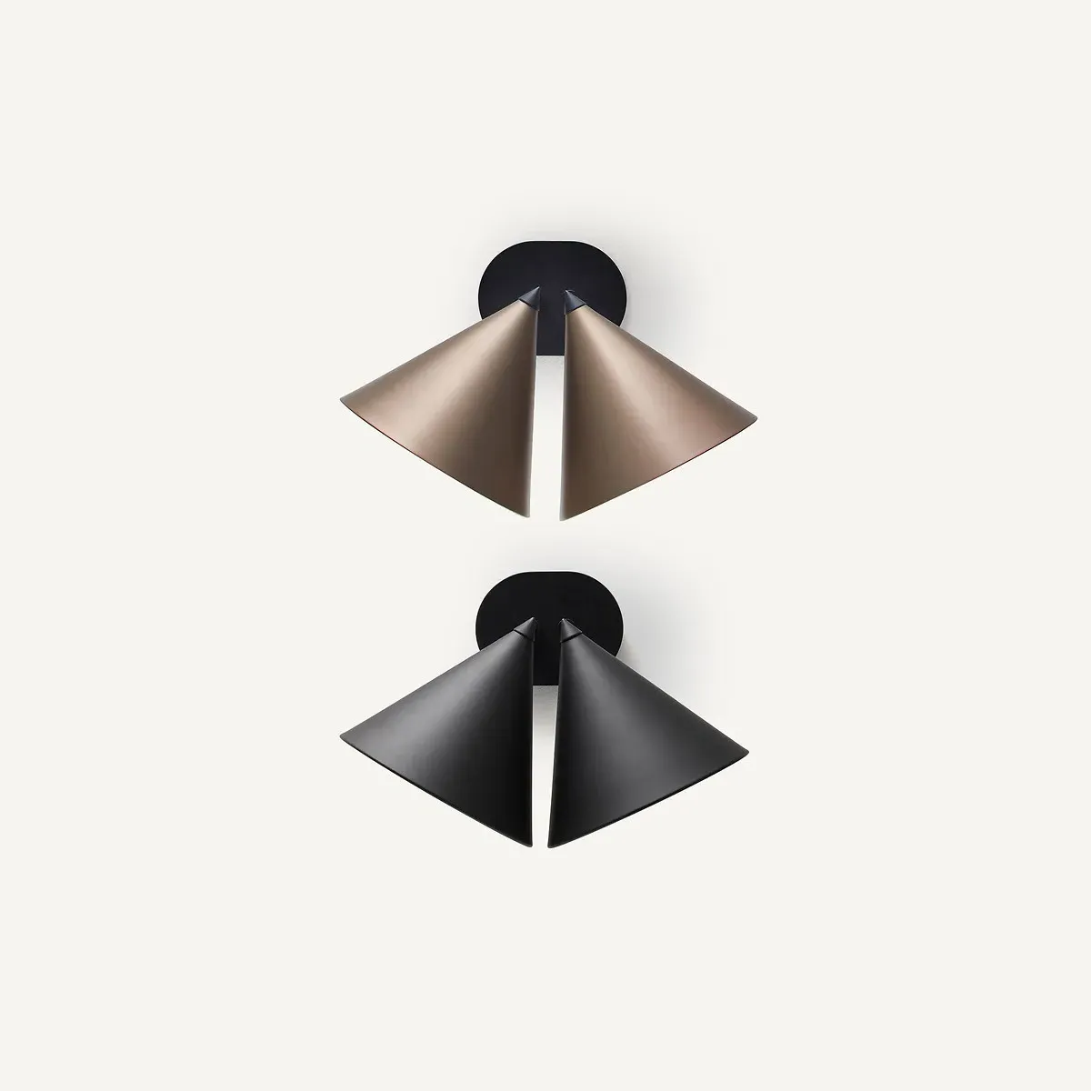 Moke Double Cone Wall Light - Black, Iron product