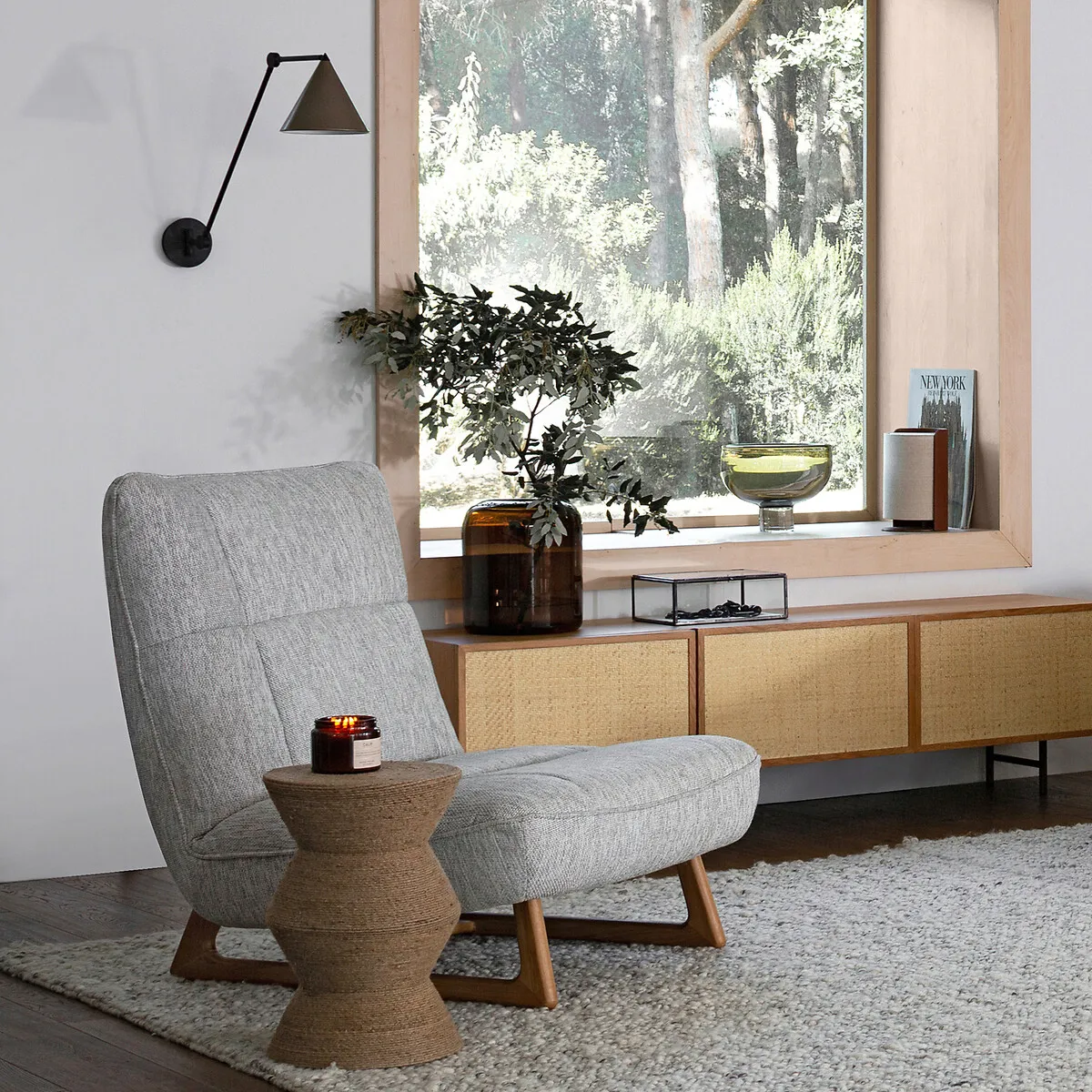 Moke Wall Light with Adjustable Arm - Black, Iron alternate view